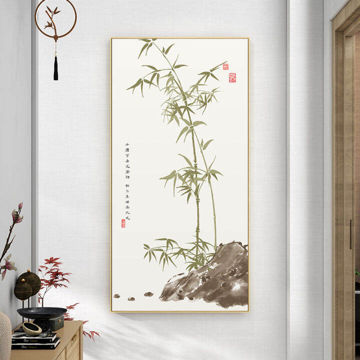 Bamboo hanging painting Bamboo newspaper safe new Chinese blessing