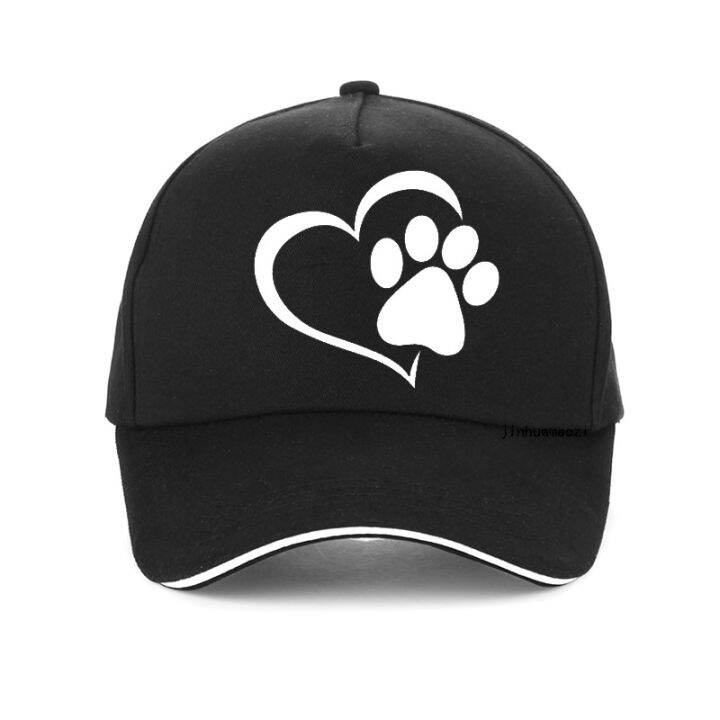 2023-new-fashion-love-dog-paw-heart-baseball-cap-pop-harajuku-hat-adjustable-bone-snapback-hat-contact-the-seller-for-personalized-customization-of-the-logo