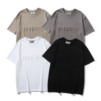 LEE FOG Essentials เสื้อยืดคุณภาพสูง Casual หลวม Top Tee 3D โลโก้ตัวอักษรผู้ชายผู้หญิง T เสื้อ