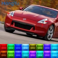 ไฟหน้า Rgb หลายสี Led Angel Eyes แหวนเฮโล Drl Rf รีโมทคอนโทรลสำหรับ Nissan 370z 2009 2010 2011 2015อุปกรณ์เสริม