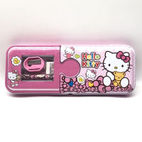 อะนิเมะ Sanrio My Melody Kt Cat การ์ตูนเครื่องเขียนกล่องชุดเครื่องเขียนโลหะกล่องดินสอกรณีเด็กการเรียนรู้เครื่องเขียนของขวัญ Bo