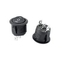 5PCS KCD1 Round Black 3 Pin SPST 3 Position ON-OFF-ON 2 Position ON-OFF Rocker Boat Switch 6A 220V 10A 125V