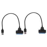 2X USB 3.0 to 2.5 Inch SATA Hard Drive Adapter Cable SDD SATA to USB 3.0 Converter-Black