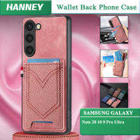 HANNEY สำหรับ Samsung Galaxy Note 20 10 9 Pro เคสโทรศัพท์อัลตร้าเคสกระเป๋าสตางค์หนัง PU สุดหรูพร้อมเคสหลังช่องใส่บัตรลายคาวบอยนิ่มกันกระแทก SD-D5