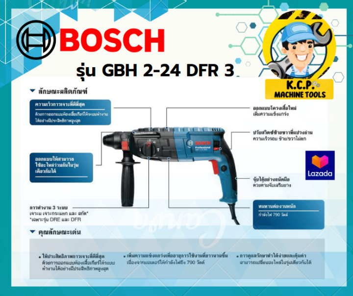 สว่านโรตารี่-bosch-gbh-2-24-dfr-3-ระบบปรับซ้ายขวา