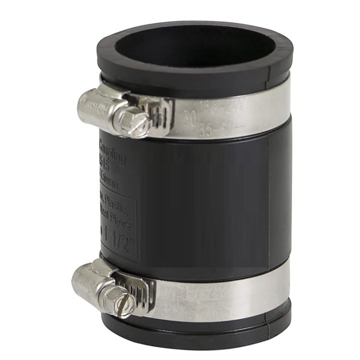 Flexible PVC Coupler with Stainless Steel Clamp, 3Inch, Black Rubber