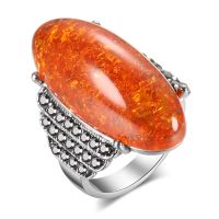 [COD] AliExpress hot style European and retro court hipster beeswax amber diamond-studded index finger middle decorative ring