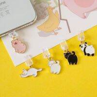 โทรศัพท์มือถือปลั๊กป้องกันฝุ่น Diy น่ารักแมวหมูน้อยสีชมพูจี้หมีแพนด้าพอร์ตสายชาร์จข้อมูลแจ็คหูฟังบลูทูธไร้สาย