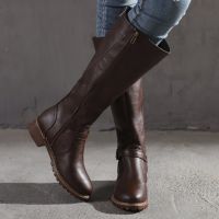 ♞ 2022Winter Shoes Women Boots Fashion Comfortable Waterproof Brown Long Boots for Women Plus Size Thigh High Boots Botas De Mujer