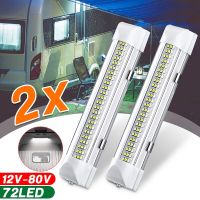 1/2/4Pcs 72 LED Bar Car Interior White Strip Light Car Interior Lamp with On/Off Switch Van Cabin Lorry Truck Camper Boat Camper Bulbs  LEDs HIDs