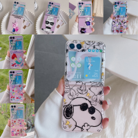 เคสป้องกันหน้าจอพับได้สำหรับ Samsung Galaxy Z Z เคสป้องกันหน้าจอพับได้5 Flip5เคสป้องกันการลื่นพับได้ Z-flip5เจ้าหญิงเด็กผู้หญิงกาแฟนางเงือก