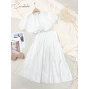 Set Chân Váy + Áp Croptop Tay Phồng M3089 Cocobebe