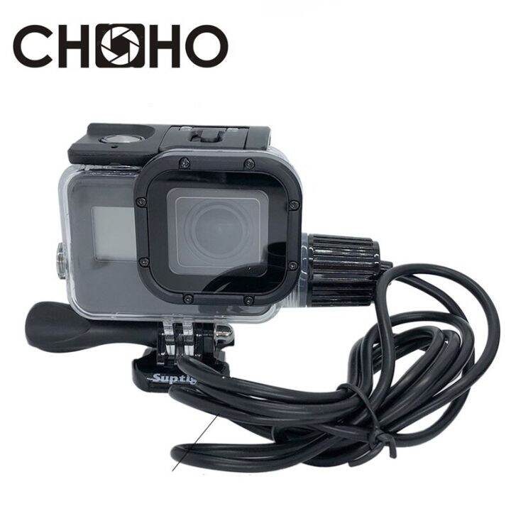 ตัวเรือนซองกันน้ำเคสห่อหุ้มสายชาร์จมอเตอร์ไซค์สำหรับ-gopro-hero-5-6-7-black-go-pro