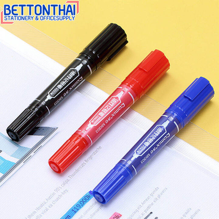 Comix MK 803 Dry Permanent Marker ปากกามาร์คเกอร์ 2 หัว เมจิก ขนาดหัว 2