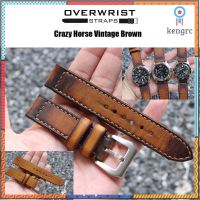 สายนาฬิกา สายหนังวัวแท้ overwrist crazy horse vintage brown 20,22,24mm Sาคาต่อชิ้น (เฉพาะตัวที่ระบุว่าจัดเซทถึงขายเป็นชุด)