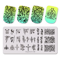 SHOPANTS 6*12 ซม.สี่เหลี่ยมผืนผ้าออกแบบดอกไม้ Art Stamping แผ่น XL-009