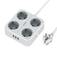 TESSAN Tower ปลั๊กไฟหลายช่องในแนวตั้ง EU Plug 3/8/11 Way Outlets Sockets พร้อม3 USB Overload Protection 2M Extension Cord