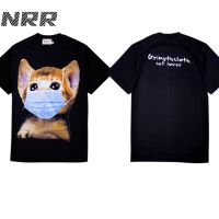 NRR GMT185-1 CAT LOVER MASK BLACK เสื้อยืดสีดำ