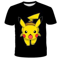 2023 NEWnew ญี่ปุ่นอะนิเมะโปเกมอน Pikachu พิมพ์การ์ตูนเด็กแฟชั่นเสื้อยืดเสื้อผ้าเด็กชายและเด็กหญิงของขวัญวันเกิดเสื้อผ้า