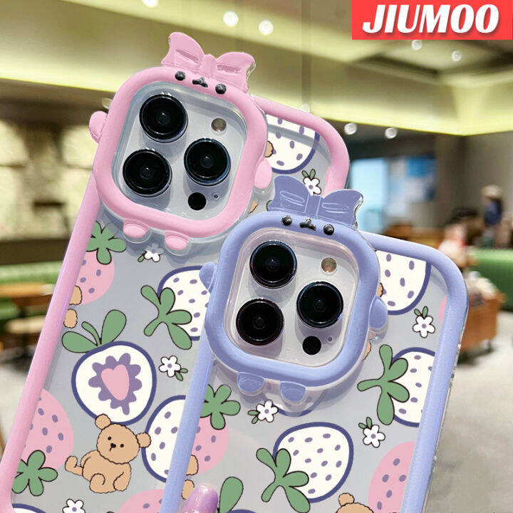 เคส-jiumoo-สำหรับ-vivo-y72-5g-y52-5g-y75s-5g-เคสลายการ์ตูนหมีสตรอเบอร์รี่โปร่งใสกันกระแทกสีสันสดใสปลอกซิลิโคนเคสนิ่มใส่โทรศัพท์เคสป้องกันเลนส์กล้องถ่ายรูปลายมอนสเตอร์ตัวเล็กที่สร้างสรรค์