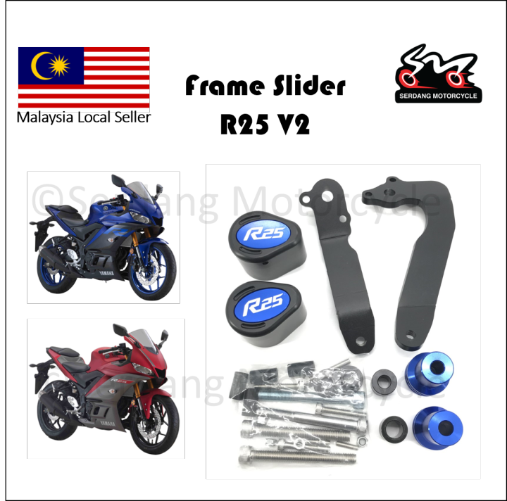 Frame Slider BLUE Yamaha R25 V2 2019 2020 2021 Crush Protector Body