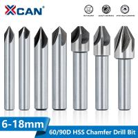 XCAN คัตเตอร์ HSS เหล็ก Chamfe 4/6/8/10/12/14/18มม. บิตเจาะซิงค์เคาน์เตอร์60/90องศาดอกสว่าน Chamfe โลหะที่เจาะรูไม้