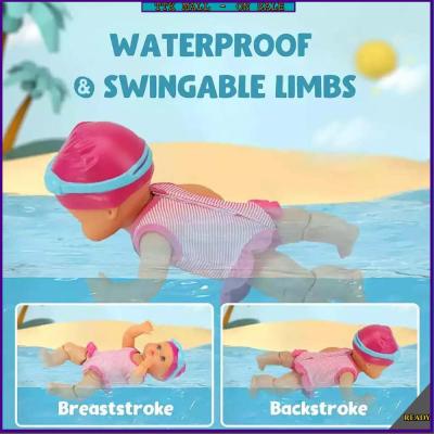 Electric Swimming Doll Bathtub Toy Waterproof Windup Swimming Function Bath Pool Swiming Floating Toys Toddler Toys Cute Baby Bath Shower Toys