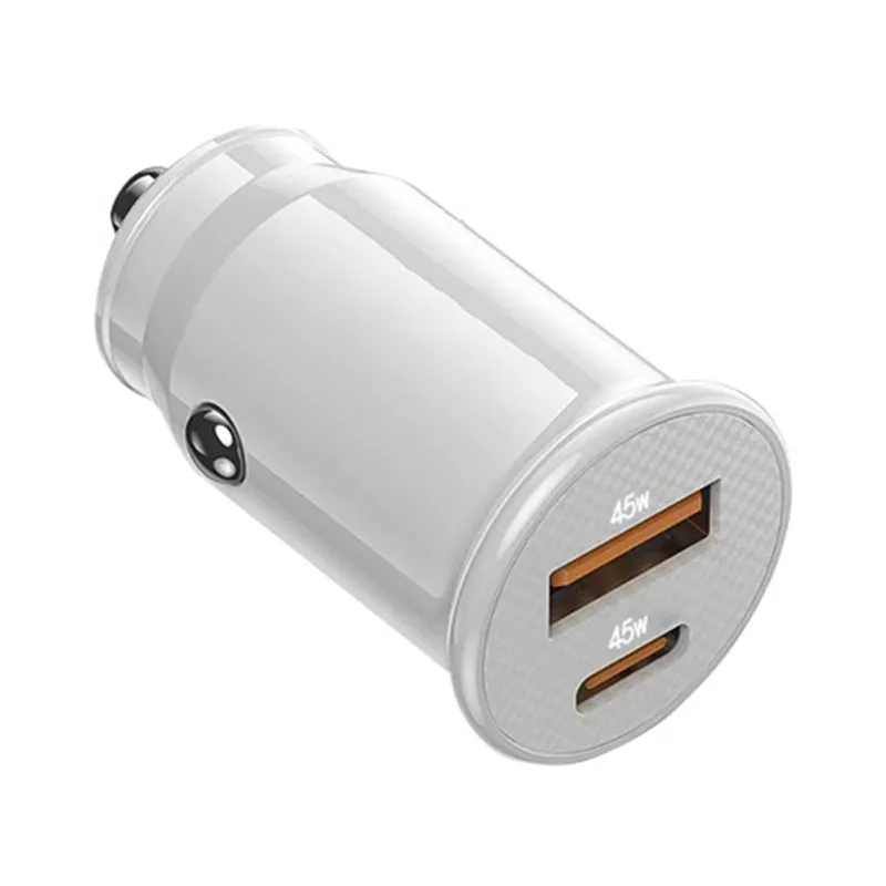 Mini USB Car Charger QC  45W 5A Type PD Fast Charging Car Charger (Black  Bright) 