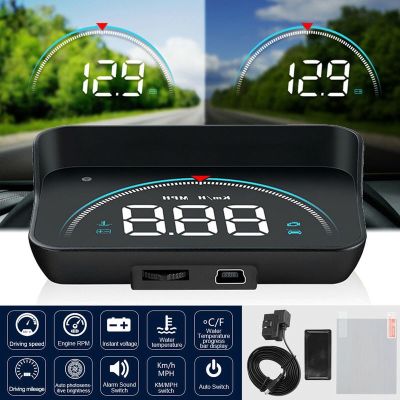 new prodects coming 3.5 Inch Car Head up LED Display HUD Overspeed MPH/KM Tired Warning Alarm Smart Digital Slope Meter Speedometer Auto Accessories
