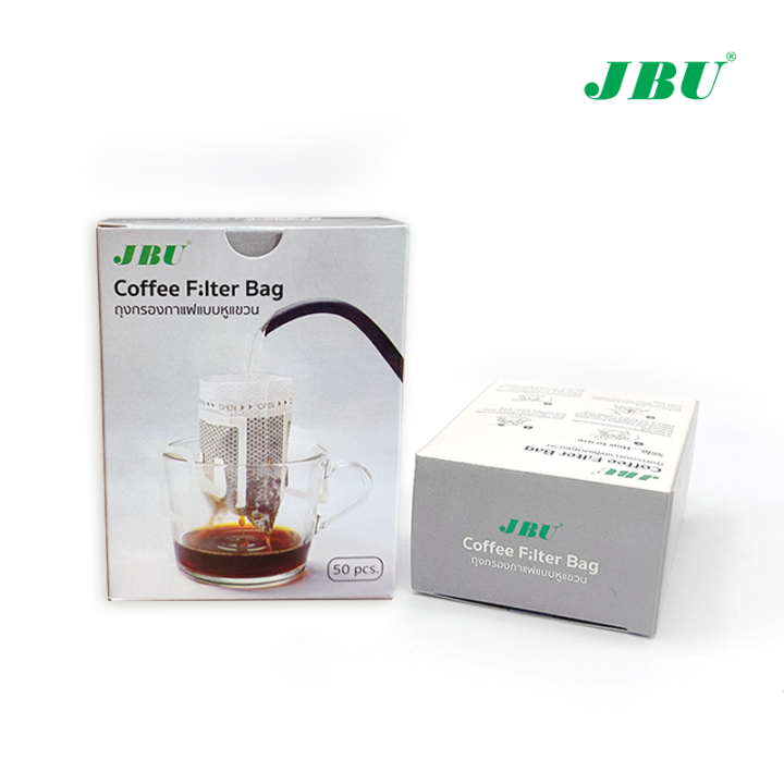 ถุงกรองกาแฟ-ถุงสำหรับกรองกาแฟ-กระดาษกรองกาแฟกาแฟดริป-แบบหูแขวน-coffee-filter-drip-coffee-jbu-50ชิ้น