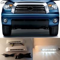 2Pcs Car Front Bumper Lights 12V LED Daytime Running Lights DRL fog lamp For Toyota Tundra 2007 2013 and Sequoia 2008 ON