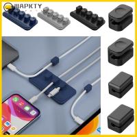 WAPKTY ที่เก็บเดสก์ท็อป ที่ม้วนเก็บสายไฟ มัลติฟังก์ชั่ แบบพกพาได้ ตัวจัดการสาย USB ที่หนีบยึด ซิลิโคนทำจากซิลิโคน คลิปลวด