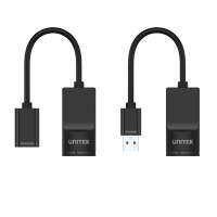 สายอะแดปเตอร์สำหรับอะแดปเตอร์สีดำของ UNITEK 2ชิ้นสามารถเชื่อมต่อผ่าน USB เพื่อ RJ45 LAN และตัวขยาย USB ผ่าน Cat5 Cat5e สำหรับสายอะแดปเตอร์อุปกรณ์เสริมเครือข่ายสีดำ