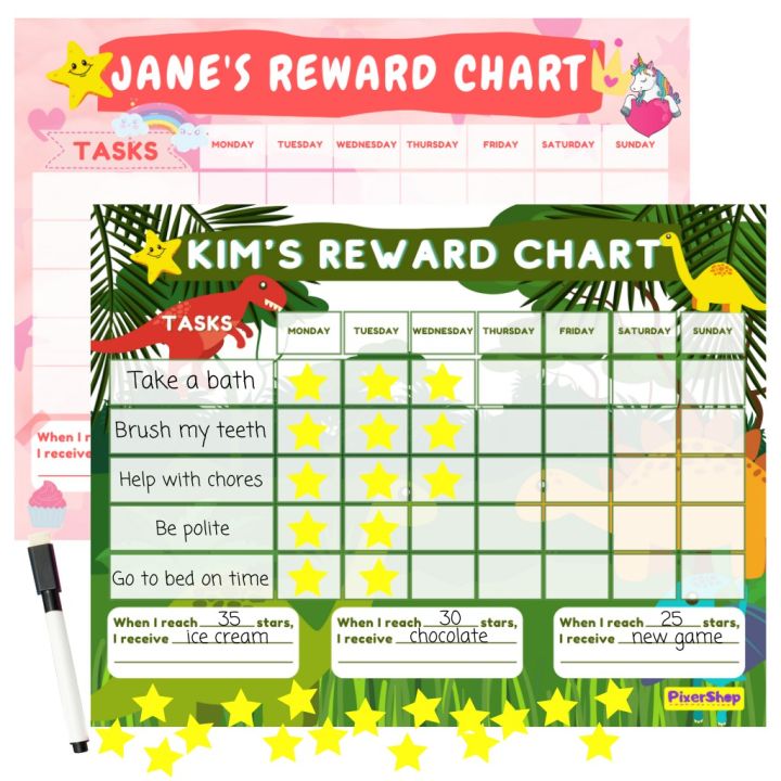 Reward Chart Set | Personalized Laminated A4 Size | Lazada PH