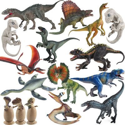 ZZOOI Simulation Jurassic Dinosaurs World Animal Velociraptor Tyrannosaurus Rex Model Action Figure Cognition Educational Toy for kids