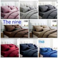 ?โปรแรง++ ชุดผ้าปูที่นอน+นวม 6ฟุต ยี่ห้อ The nine By s สีพื้น สุดฮอต! ผ้าปูที่นอนกันน้ำ