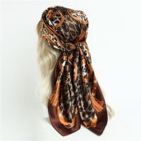 【YF】 2023 Fashion Satin Silk Square Scarf for Women Design Hijab Headband Muslim Headscarf Bandana Summer Shawl Wraps Foulard Echarpe