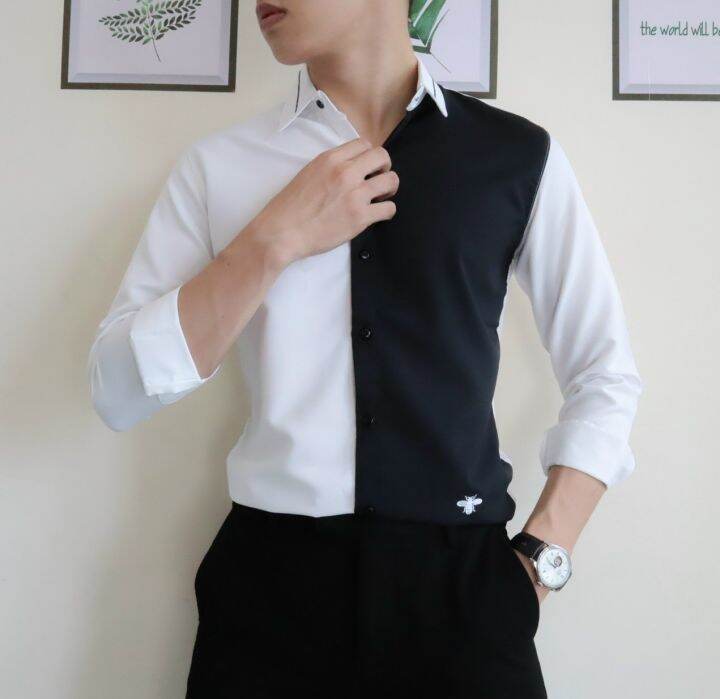 Áo sơ mi nam dài tay cao cấp 98WEAR Chất liệu lụa mềm mịn , kiểu dáng