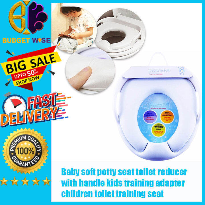 Baby soft potty seat toilet reducer with handle kids training adapter