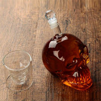 Whiskey Bottle Wine Vodka Decanter Liquor Alcohol Bottle Skull Glass Shooter Drinking Flask Glass Set Crystal Spirits Cups Bar