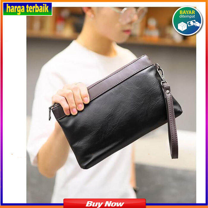 Hand Bag Tas Tangan Kulit Pria Clutch Cowok Keren Terbaru Tas Dompet Ks Penyimpanan Tas Ecil