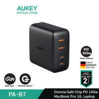 [ลดพิเศษ] AUKEY Omnia 100W 4-Port PD Charger with GaNFast Technology, USB C Laptop Charger Power Delivery 3.0 รุ่น PA-B7