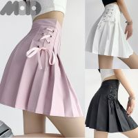 skirt ❖4สี XS-3XL สายรัด กระโปรงทรงเอ กระโปรงเทนนิส กระโปรงสาวอวบ มีชับใน สีพื้น กระโปรงสั้น❣