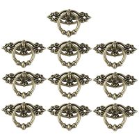 10Pcs Vintage Kitchen Cabinet Cupboard Dresser Door Drawer Ring Pull Handles Knobs (Antique Brass)