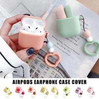 เคสซิลิโคนครอบหูฟังสำหรับ Air-Pods เคสที่ครอบหูฟังอุปกรณ์เสริมกล่องป้องกันสำหรับ Apple Air-Pods เคสกระเป๋าพร้อมตะขอ