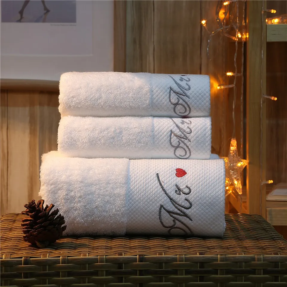 Embroidered Crown White Bath Towel 5stars Hotel Towels 100