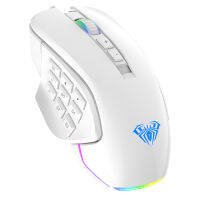 AULA RGB Gaming Mouse 10000 DPI Side Buttons Marco Progrommable Egronomic 14 Wire Backlit Game Mice for Laptop