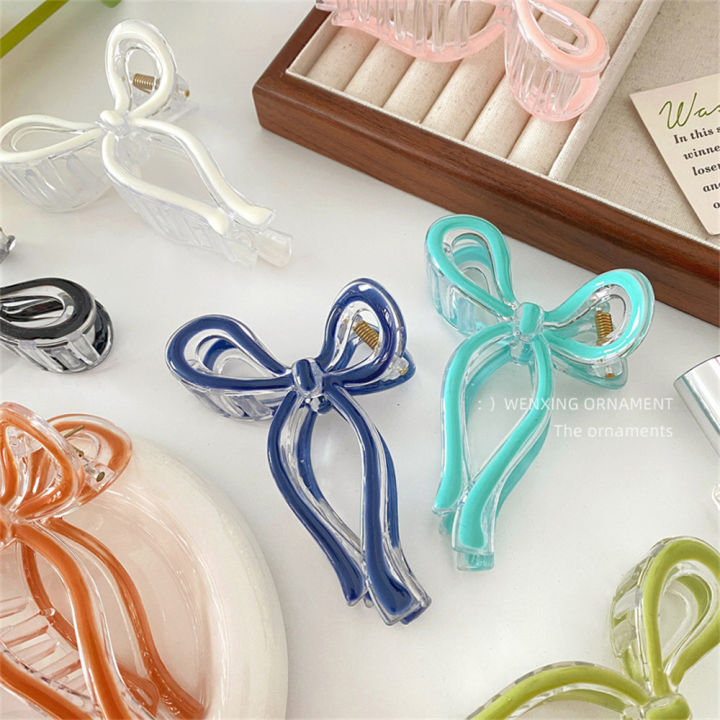 unique-hair-claw-design-fashionable-hairpin-for-girls-acrylic-hair-grasping-clip-simple-bow-hairpin-colorful-hair-claw
