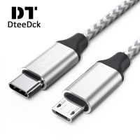 DteeDck USB-C to Micro USB Cable 1m Nylon Braided USB C to Micro USB Data Sync Charging Wire for MacBook Pro Laptop Phone