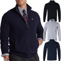 Autumn Winter High Quality Mens Sweater Jacket Coat Classic Cardigan Zipper 100% Cotton Knit Sweater RL8503